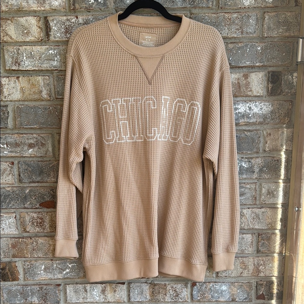 Aerie Tan Crewneck Sweater Cozy Essential
